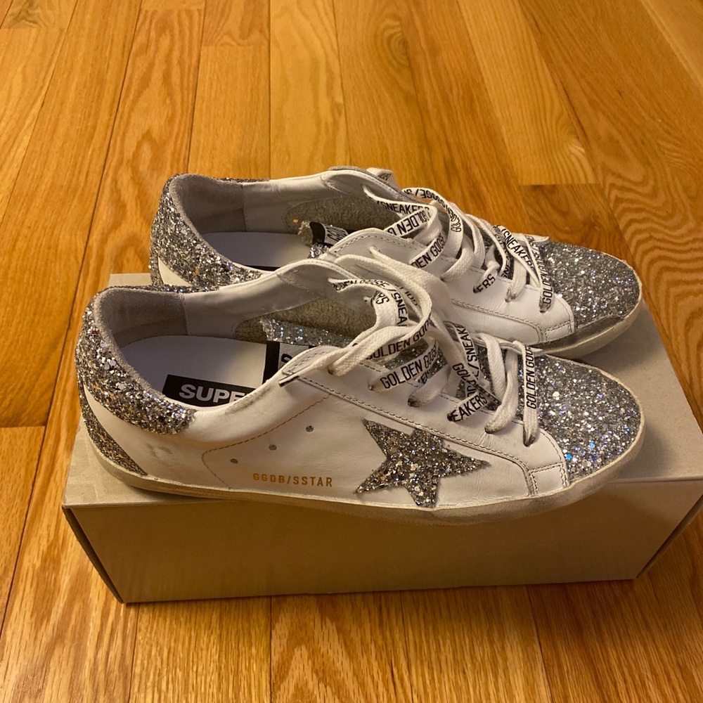 Golden Goose Superstar Leather Upper Glitter
